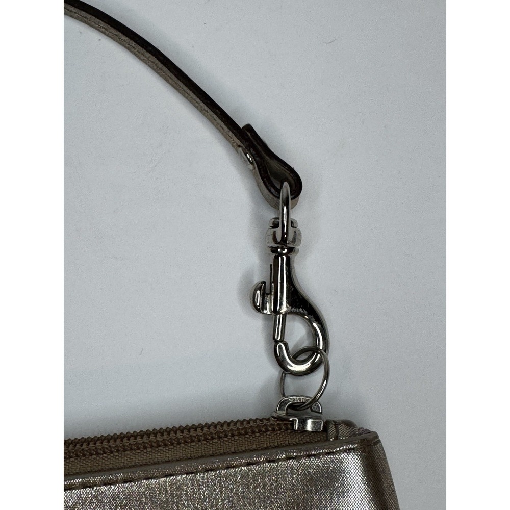 Coach Wristlet Metallic Gold Pleated Leather 43431 Wristlet Clutch - Picture 8 of 12